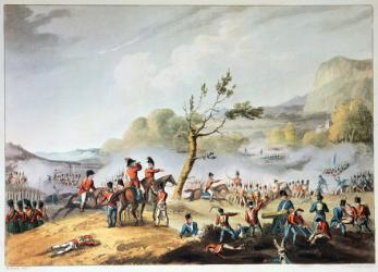 Battle of Maida, July 4th, 1806, engraved by Thomas Sutherland (b.c.1785) (engraving) (see also 225164) | Obraz na stenu