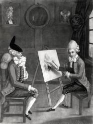The Macaroni Painter, or Billy Dimple fitting for his Picture, published by Bowles and Carver, 1772 (mezzotint) | Obraz na stenu