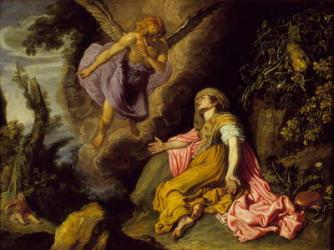 Hagar and the Angel, 1614 (oil on wood) | Obraz na stenu