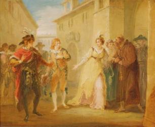 The Revelation of Olivia's Betrothal, from Act V, Scene i of 'Twelfth Night', c.1790 (oil on canvas) | Obraz na stenu