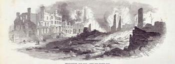 Broad-street, New York, after the recent fire, from 'The Illustrated London News', 23rd August 1845 (engraving) | Obraz na stenu