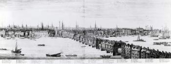 West Front of London Bridge, 1749 (engraving) | Obraz na stenu