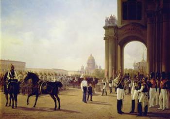 Parade at the Palace Square in St. Peterburg (oil on canvas) | Obraz na stenu