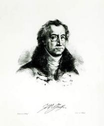 Johann Wolfgang Goethe (1749-1831) engraved by Delacroix (litho) (b/w photo) | Obraz na stenu