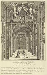 Inside of the Dukes Theatre in Lincoln's Inn Fields as it appeared in the reign of King Charles II, engraved by Richard Sawyer, pub. by William Herbert and Robert Wilkinson, 1809 (engraving) | Obraz na stenu