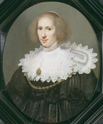 Portrait of a Lady with a Lace Collar and Pearls | Obraz na stenu