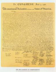 Declaration of Independence of the 13 United States of America of 1776, 1823 (copper engraving) | Obraz na stenu