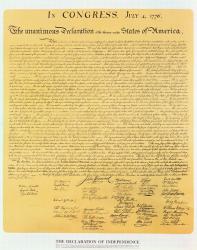 Declaration of Independence of the 13 United States of America of 1776, 1823 (copper engraving) | Obraz na stenu