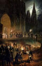 Transferring the Bones of the Royal Family to the Church of St. Denis, 18th January 1817 (oil on canvas) | Obraz na stenu