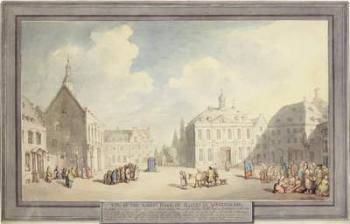 The Market Place at Juliers in Westphalia, 1791 (pen and ink and watercolour over graphite on paper) | Obraz na stenu