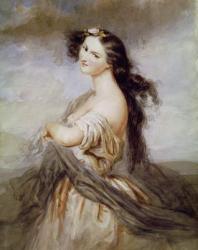 Portrait of Juliette Drouet (1806-83) (w/c on paper) | Obraz na stenu