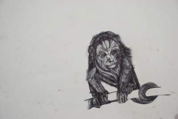 Monkey Business,2016,(bic biro on paper) | Obraz na stenu