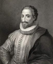 Miguel de Cervantes y Saavedra (1547-1615) (engraving) | Obraz na stenu