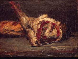 Still Life of a Leg of Mutton and Bread, 1865 (oil on canvas) | Obraz na stenu