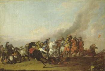 Collision of the Cavalry (oil on canvas) | Obraz na stenu