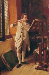 The Flute Player (oil on canvas) | Obraz na stenu