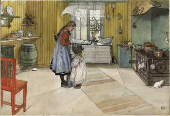 The Kitchen, from 'A Home' series, c.1895 (w/c on paper) | Obraz na stenu