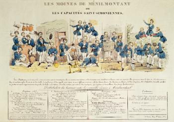 The Monks of Menilmontant or, The Saint-Simonien Capacities, 1820-30 (coloured engraving) | Obraz na stenu