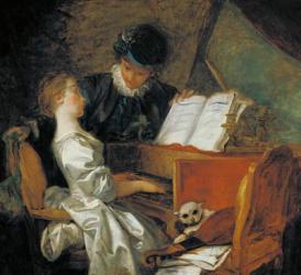 The Music Lesson (oil on canvas) | Obraz na stenu