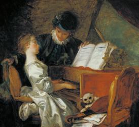 The Music Lesson (oil on canvas) | Obraz na stenu