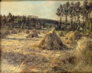 Haystacks in Sunset, 1906 (pastel on paper) | Obraz na stenu