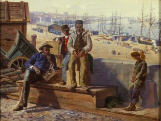 Negro Boys on the Quayside, c.1865 (oil on panel) | Obraz na stenu