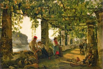 Verandah with twisted vines, 1828 (oil on canvas) | Obraz na stenu