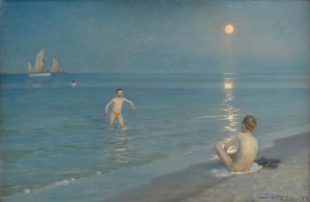 Boys Bathing at Skagen. Summer Evening, 1899 (oil on canvas) | Obraz na stenu