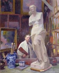 Ernest Renoux in his Studio, 50, rue Saint-Didier (oil on canvas) | Obraz na stenu