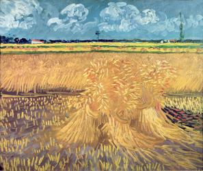 Wheatfield with Sheaves, 1888 (oil on canvas) | Obraz na stenu