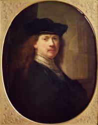 Self Portrait with Hat with Architecture in the Background, 1637 (oil on wood) | Obraz na stenu