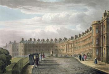 Lansdown Crescent, Bath, 1820 (colour litho) | Obraz na stenu