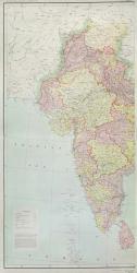Map of India, published under the direction of Colonel H.R. Thuillier, R.E., Surveyor General of India, 1877 (colour litho) | Obraz na stenu