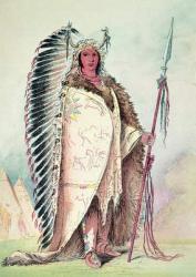 Sioux chief, 'The Black Rock' (hand-coloured litho) | Obraz na stenu