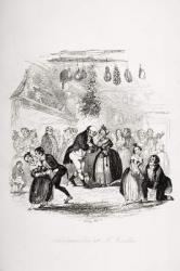 Christmas Eve at Mr. Wardle's, illustration from `The Pickwick Papers' by Charles Dickens (1812-70) published 1837 (litho) | Obraz na stenu