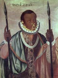 Ecuadorian from Quito, detail from 'Warriors of the Esmeraldas', 1599 (oil on canvas) (see 113582) | Obraz na stenu