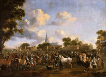 Horse Fair in Valkenburg, 1675 (oil on canvas) | Obraz na stenu