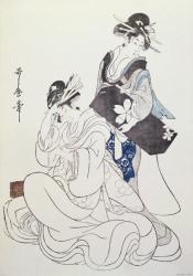 Two Female Figures (colour woodblock print, 6th block) | Obraz na stenu