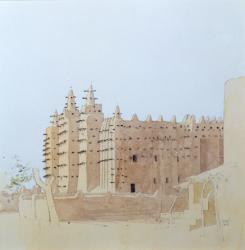 Djenne (Mali) Grande Mosquee, Tuesday, 2000 (w/c on paper) | Obraz na stenu