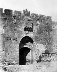 Lions' Gate, Jerusalem, 1857 (b/w photo) | Obraz na stenu