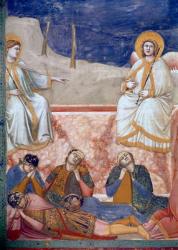 Noli Me Tangere, or the Apparition of Christ to Mary Magdalene, detail of the tomb, angels and sleeping soldiers, 1303-05 (fresco) (see also 155974) | Obraz na stenu