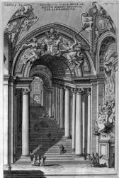 View of the staircase in the Scala Regia, Vatican, Rome (engraving) | Obraz na stenu