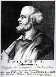 Epicurus, engraved by Johann Fredrich Schmidt (engraving) | Obraz na stenu