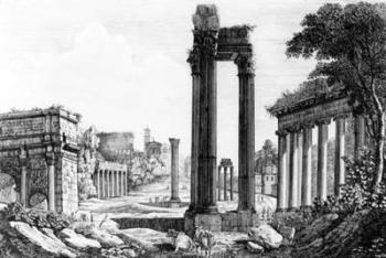 General View of the Roman Forum, 1817 (etching) | Obraz na stenu