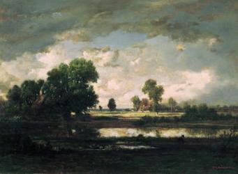 The Pool with a Stormy Sky, c.1865-7 (oil on panel) | Obraz na stenu