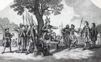 Robert Kett seated under the 'Tree of Reformation' receiving the King's messenger (engraving) | Obraz na stenu
