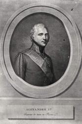 Portrait of Alexander I (1777-1825) engraved by Pierre Alexandre Tardieu (1756-1844) (engraving) (b/w photo) | Obraz na stenu