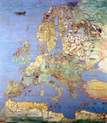 Map of Sixteenth Century Europe, from the 'Sala del Mappamondo (Hall of the World Maps) c.1574-75 (fresco) | Obraz na stenu