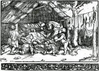Evicted Peasants, Illustration from Franciscus Petrarcha's Von der Artzney bayder Glueck, 1532 (woodcut) | Obraz na stenu