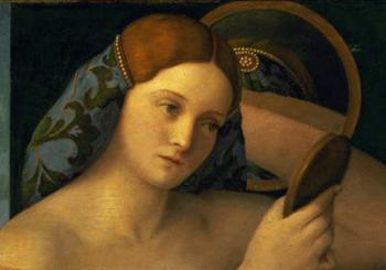 Young Woman at her Toilet, detail of the face, 1515 (oil on panel) | Obraz na stenu